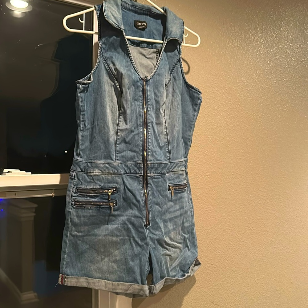 SWEETHEART DENIM ROMPER